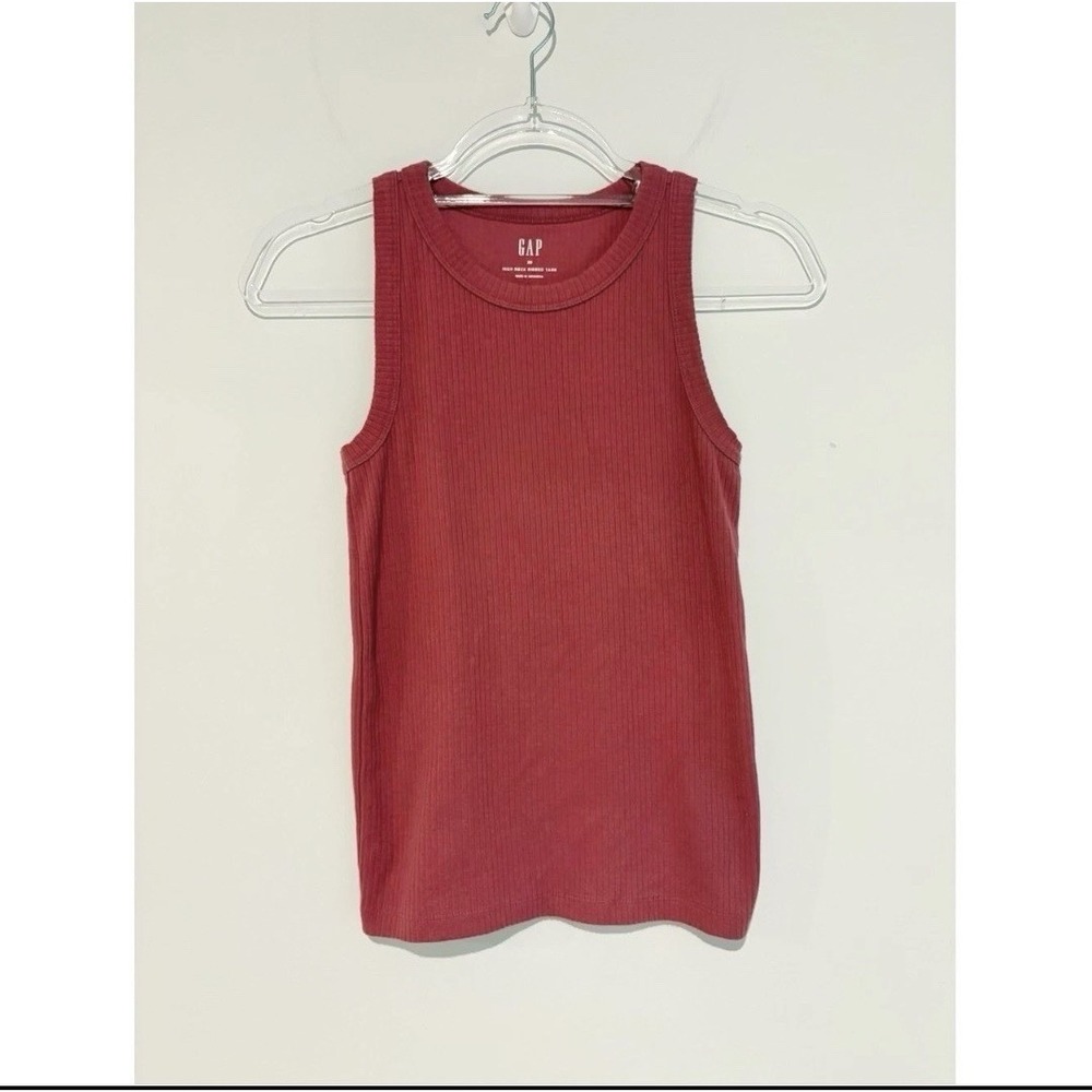 Gap ribbed high neck ribbed tank dry rose XS
